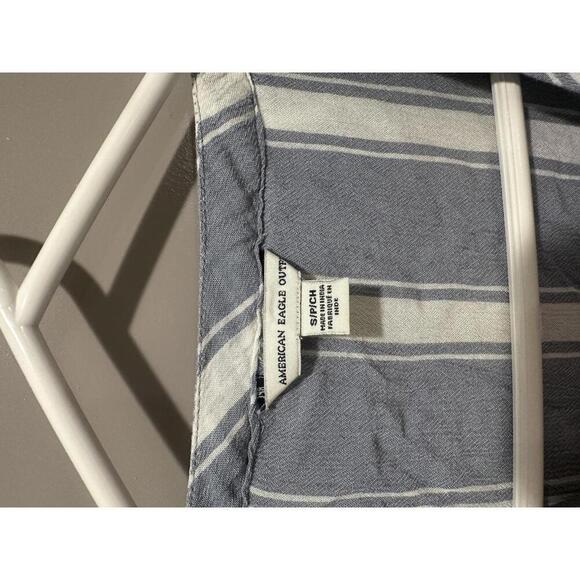 American Eagle Outfitters Women's Striped Ruffle Front Blouse - Picture 3 of 6